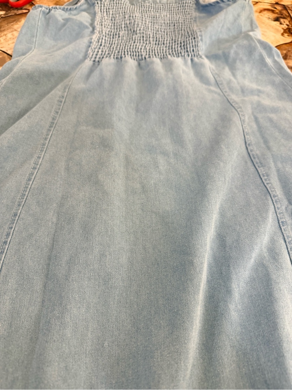Women’s Light Wash Denim Maxi Shirt Dress Duster Vest M - Picture 4 of 6